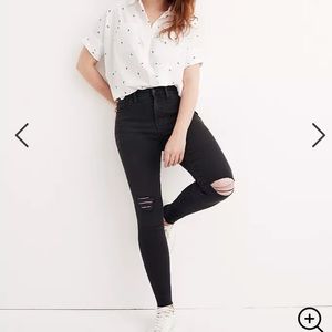 Madewell 9” highrise black jeans